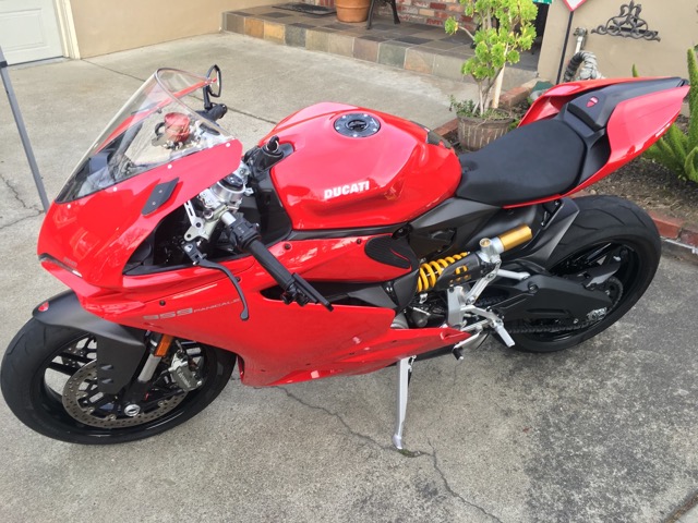Red Ducati sport bike after detailing
